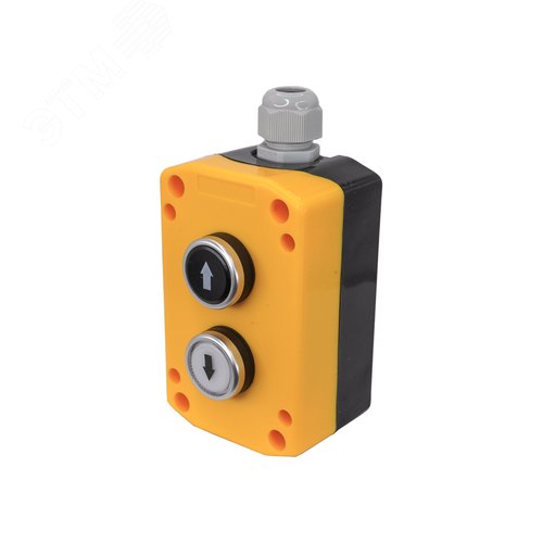 Изображение товара "Пост управления ПКУ-22-2221-65У1, 1 белый цилиндр ""?"" (НО), 1 чёрный цилиндр ""?"" (НО), IP65 (ЭТ)" (шт)