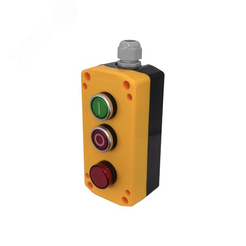 Изображение товара "Пост управления ПКУ-22-33V2M-65У1,1 зелёный цилиндр ""I"" (НО),1 красный цилиндр ""O"" (НЗ),лампа красная 220В AC, IP65 " (шт)