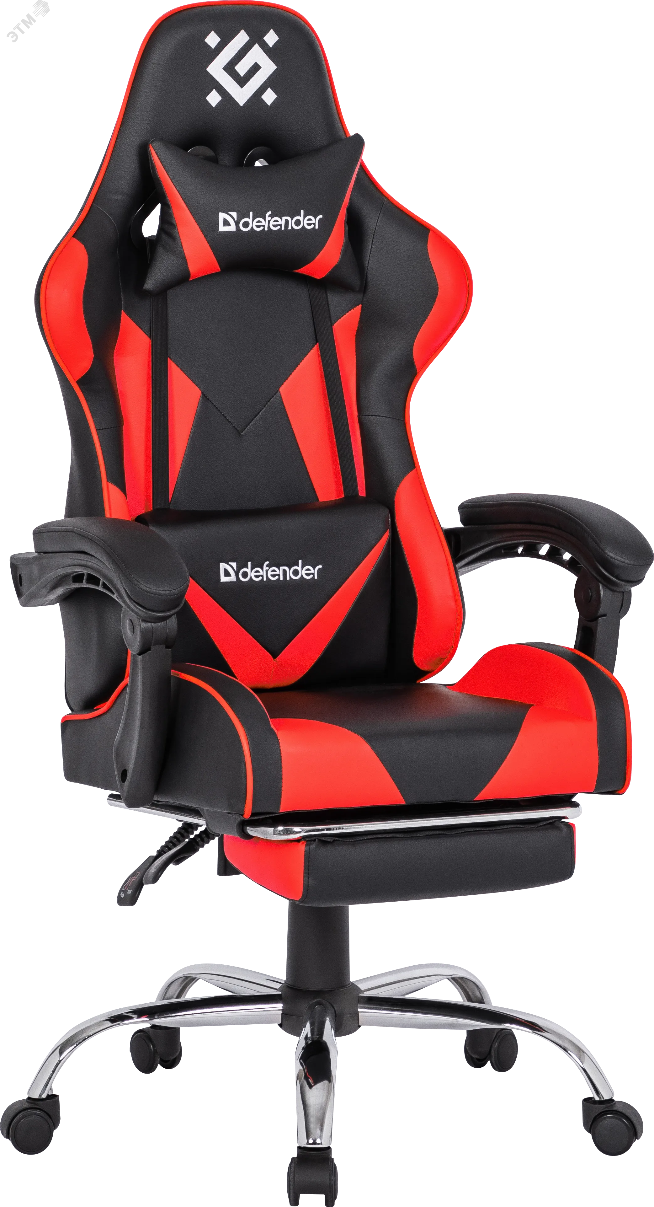 Изображение товара Кресло игровое Defender 64354 Черно-красное с подставкой для ног