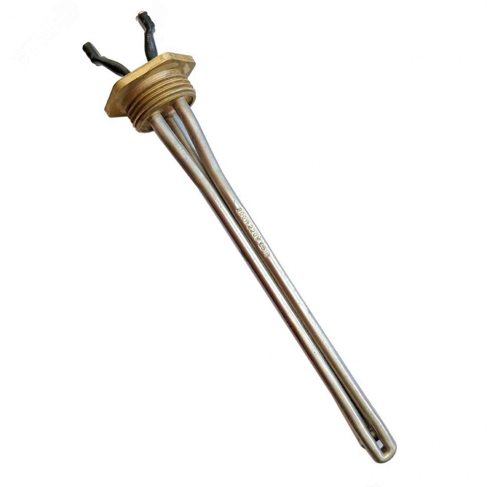 Изображение товара Радиаторный ТЭН 300W с левым резьбовым соединением G1 и клеммами для стержневого термостата