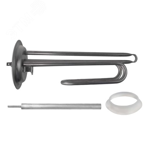 Изображение товара КОМПЛЕКТ: ТЭН RF 1300W, нерж, D92мм, М6, клеммы под разъем, L220мм + анод М6 + прокладка (шт)