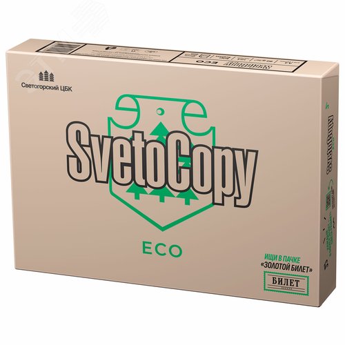 Изображение товара Бумага офисная А4, 80 г/м2, 500 л., SVETOCOPY ECO, белизна 60% (упак)