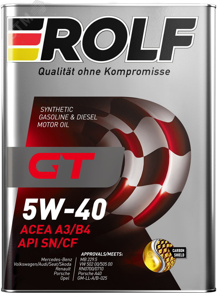Изображение товара Моторное масло Rolf GT 5W-40 A3/B4 SN/CF 4л канистра