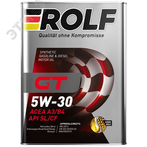 Изображение товара Rolf GT 5W-30 A3/B4 SL/CF 4л (металл) (шт)