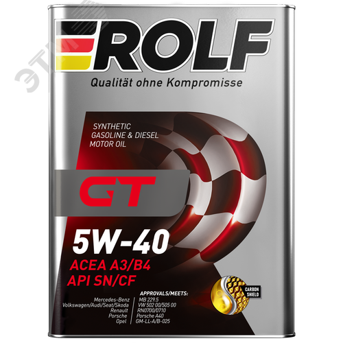 Изображение товара Rolf GT 5W-40 A3/B4 SN/CF 4л (металл) (шт)