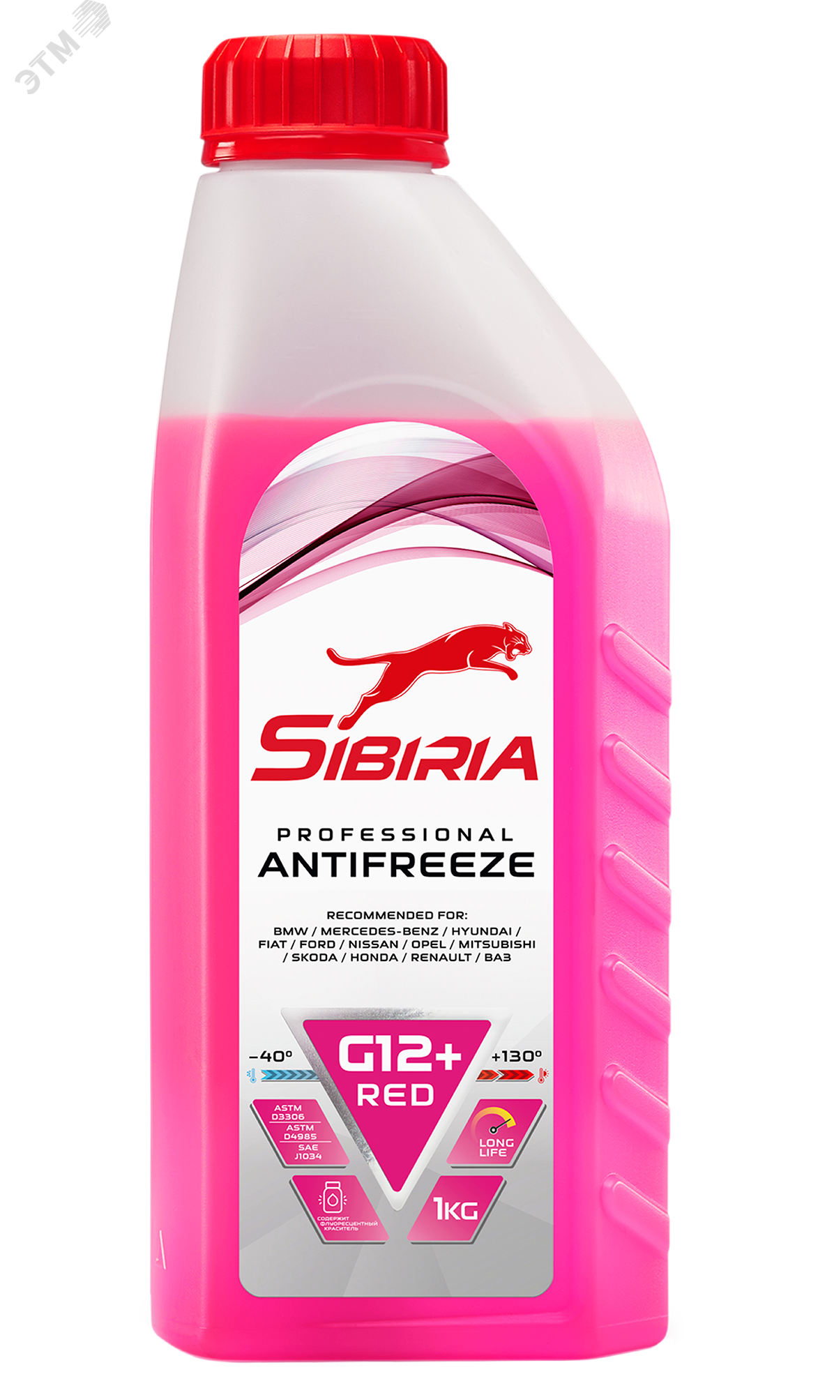 Изображение товара Антифриз Sibiria G12+ red -40 1кг для двигателя охлаждения