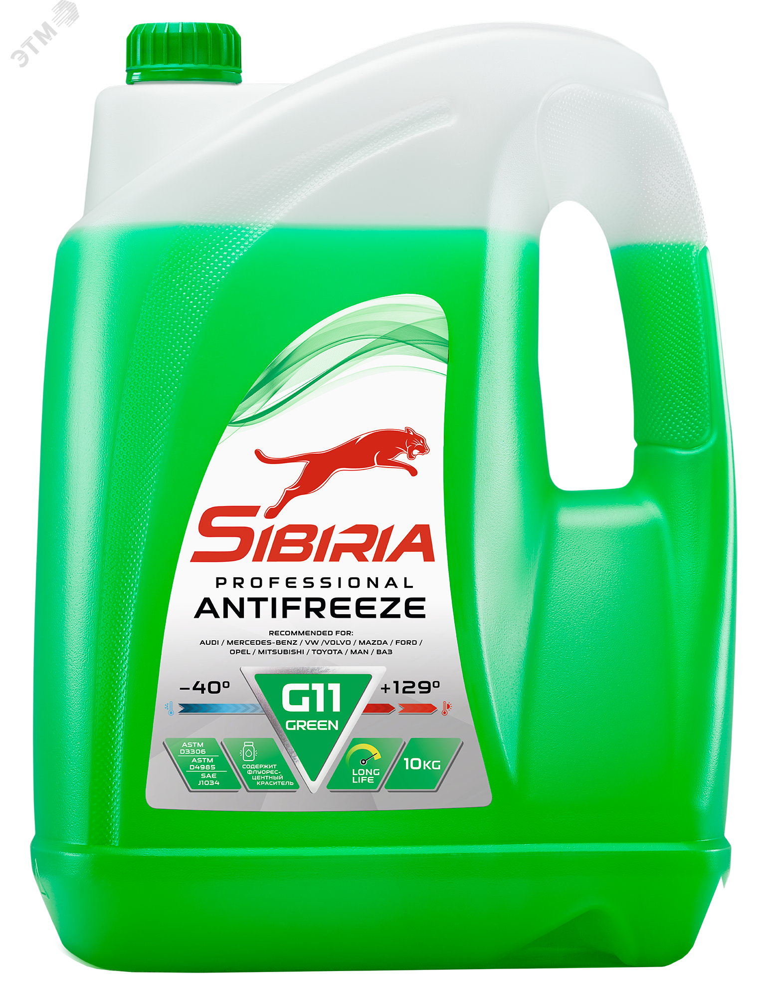 Изображение товара Антифриз Sibiria Antifreeze green -40 10л для системы охлаждения автомобилей