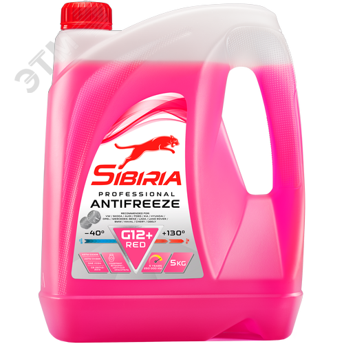 Изображение товара Sibiria Antifreeze G12+ red -40 5кг (шт)