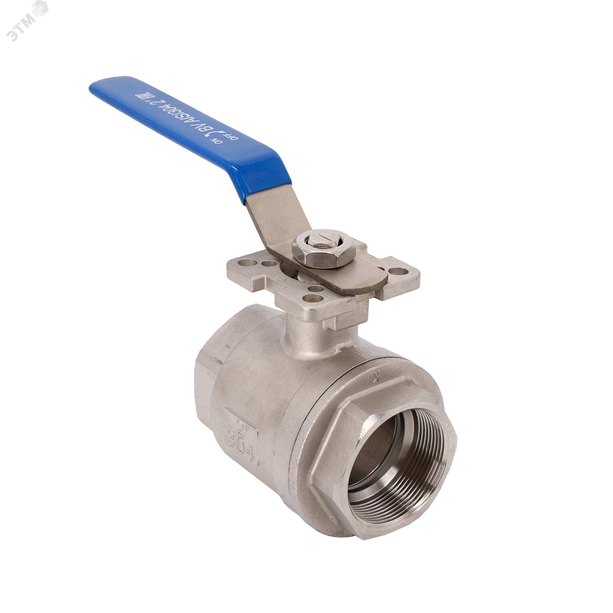Изображение товара Кран шаровый муфтовый под привод нержавеющий (2PC), AISI304 DN50 (2'), (CF8), PN40 (шт)