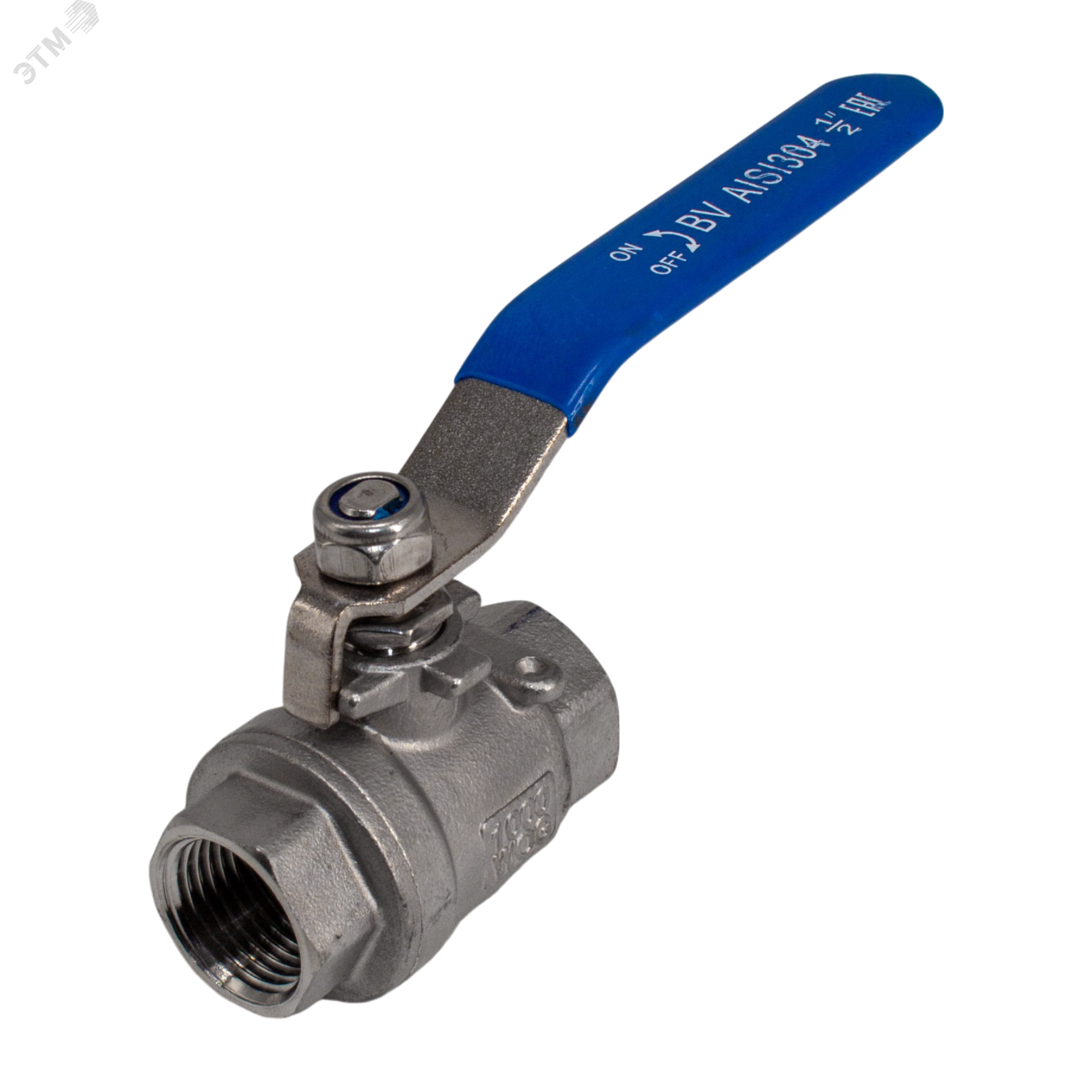 Изображение товара Кран шаровый муфтовый двусоставной нержавеющий (2PC), AISI304 DN15 (1/2'), (CF8), PN64 (шт)