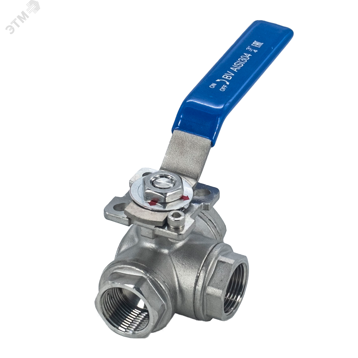 Изображение товара Нержавеющий трехходовой кран с ручкой NewKey DN20 (3/4') для горячей воды и пара Изображение товара Нержавеющий трехходовой кран с ручкой NewKey DN20 (3/4') для горячей воды и пара