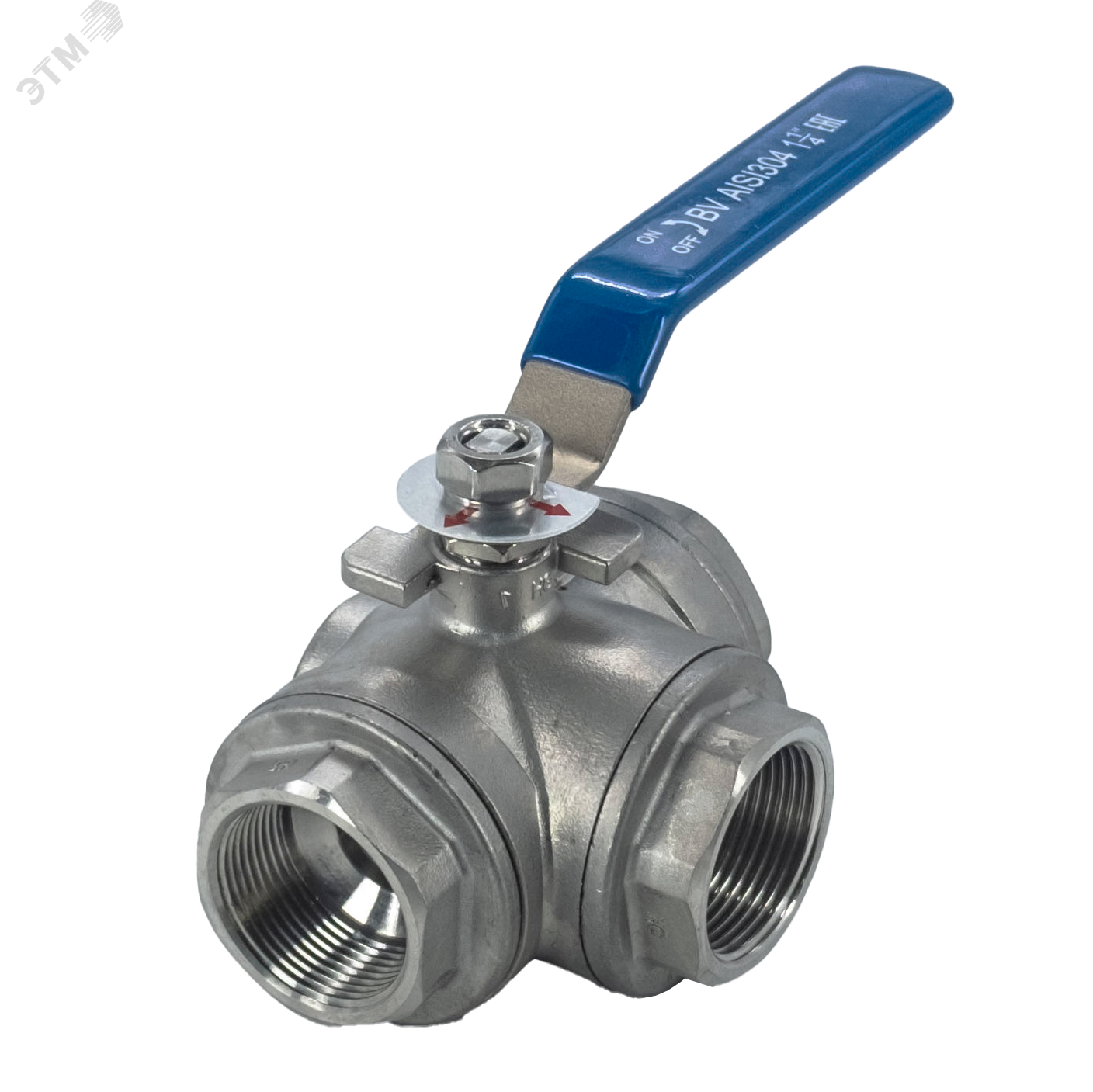 Изображение товара Нержавеющий трехходовой шаровой кран NewKey DN32 (1 1/4') для горячей воды и пар Изображение товара Нержавеющий трехходовой шаровой кран NewKey DN32 (1 1/4') для горячей воды и пар