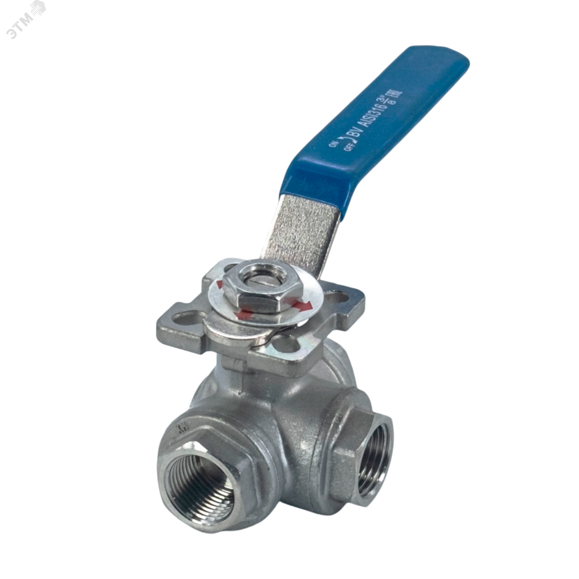 Изображение товара Трехходовой нержавеющий кран шаровый NewKey DN 8 1/4" PN40 Изображение товара Трехходовой нержавеющий кран шаровый NewKey DN 8 1/4" PN40