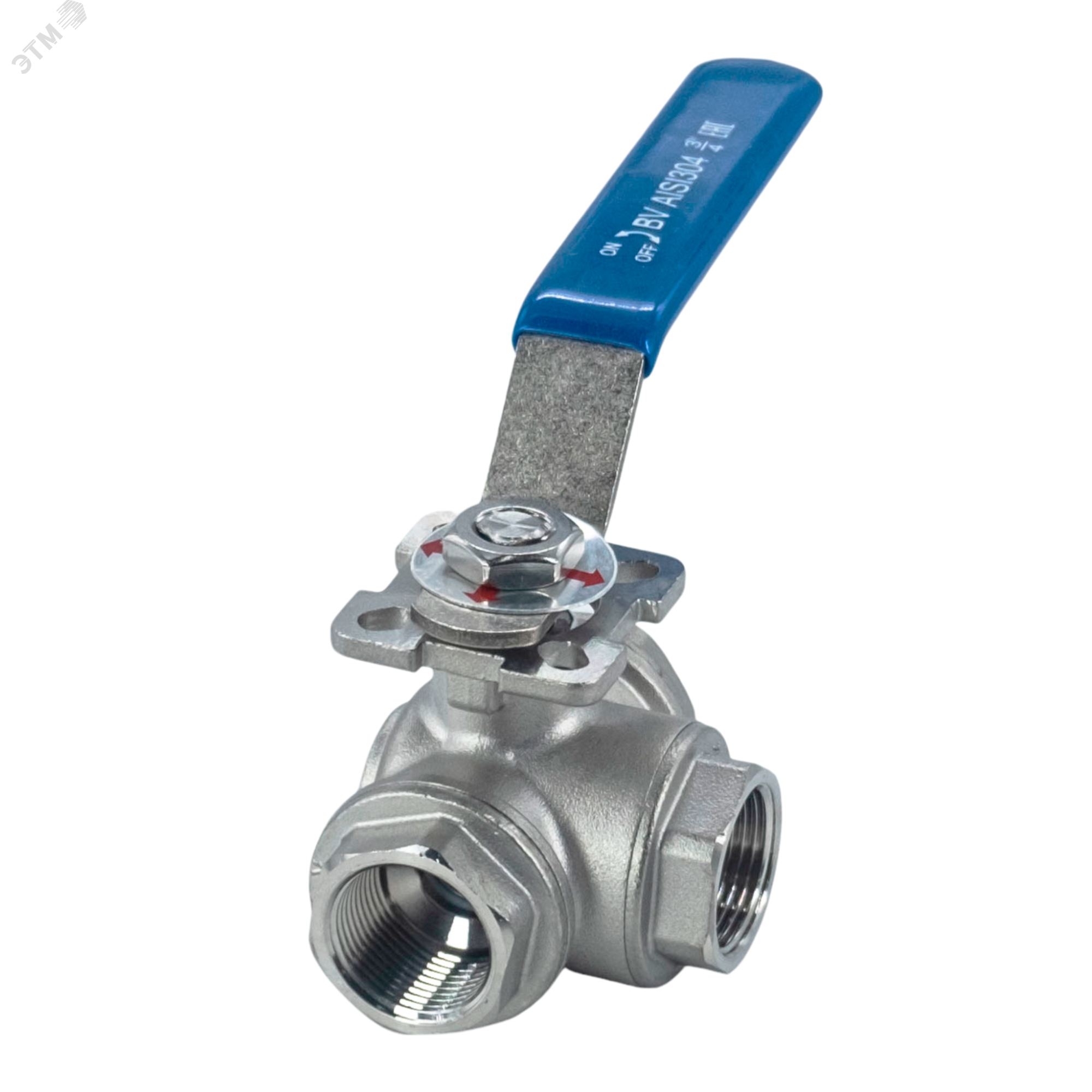Изображение товара Трехходовой нержавеющий кран шаровой NewKey DN20 (3/4') для горячей воды и пар Изображение товара Трехходовой нержавеющий кран шаровой NewKey DN20 (3/4') для горячей воды и пар