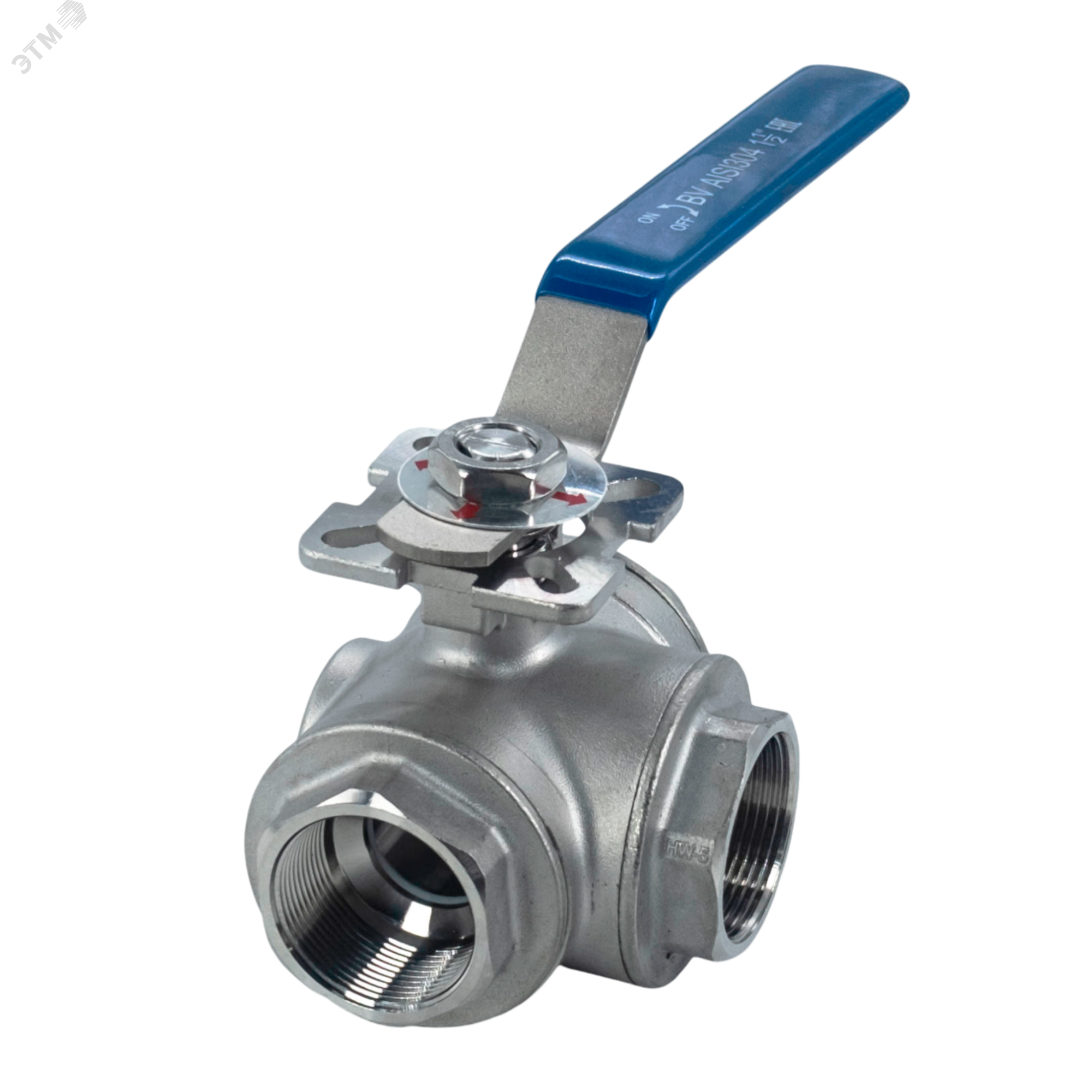 Изображение товара Трехходовой нержавеющий кран NewKey T-тип DN40 PN40 для горячей воды и паров Изображение товара Трехходовой нержавеющий кран NewKey T-тип DN40 PN40 для горячей воды и паров
