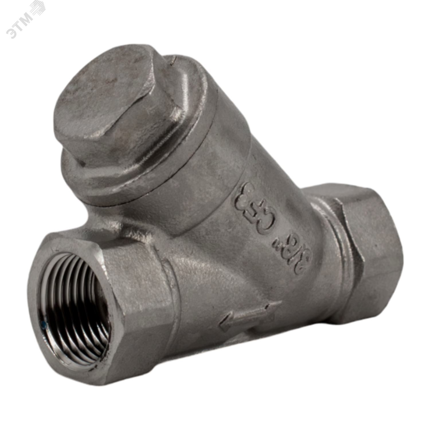 Изображение товара "Обратный клапан муфтовый Y-тип нержавеющий, AISI304 DN10 (3/8""), (CF8), PN64" (шт)