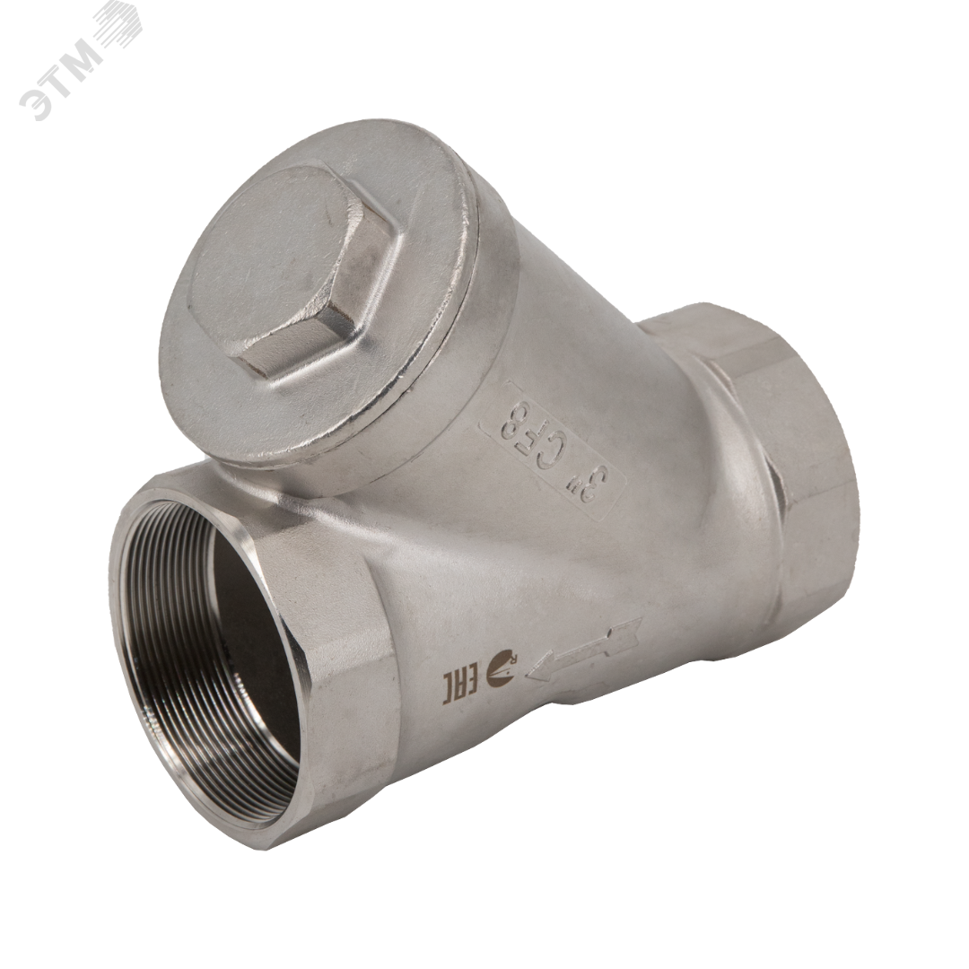 Изображение товара Обратный клапан муфтовый Y-тип нержавеющий, AISI304 DN80 (3''), (CF8), PN63'' (шт)