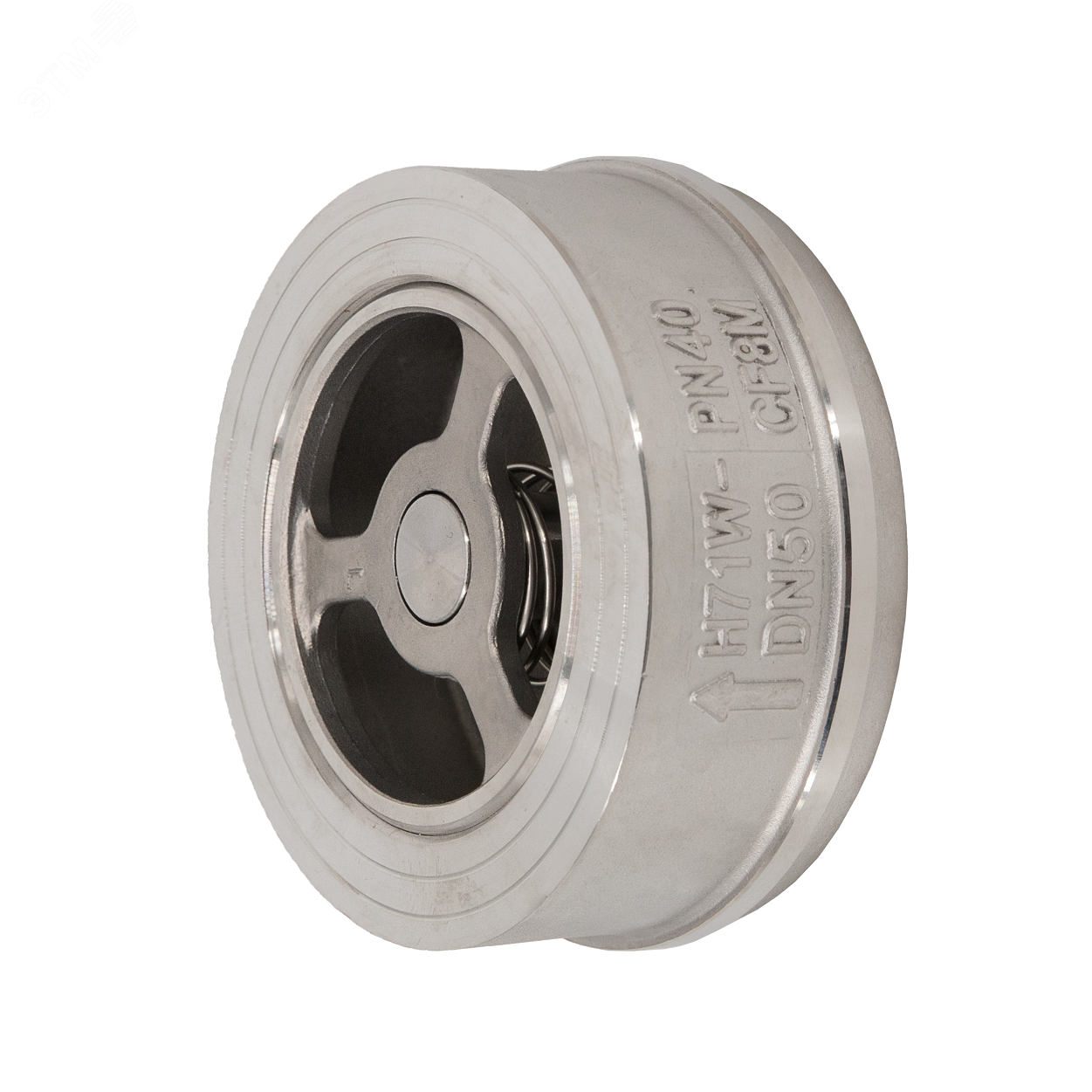 Изображение товара "Обратный клапан межфланцевый тарельчатый нержавеющий, AISI316 DN50 (2""), (CF8M), PN25" (шт)