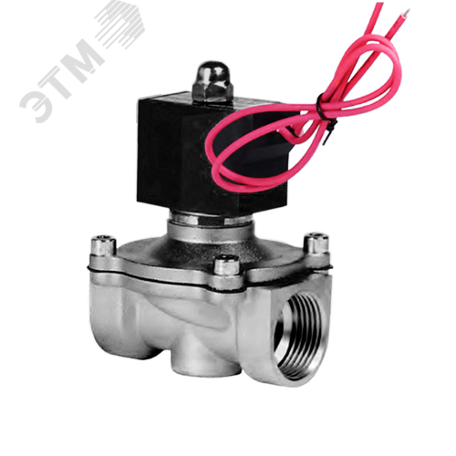 Изображение товара Клапан электромагнитный нержавеющий, прямого действия, нормально закрытый, DN20 (3/4'), PN10, 24DC (шт)