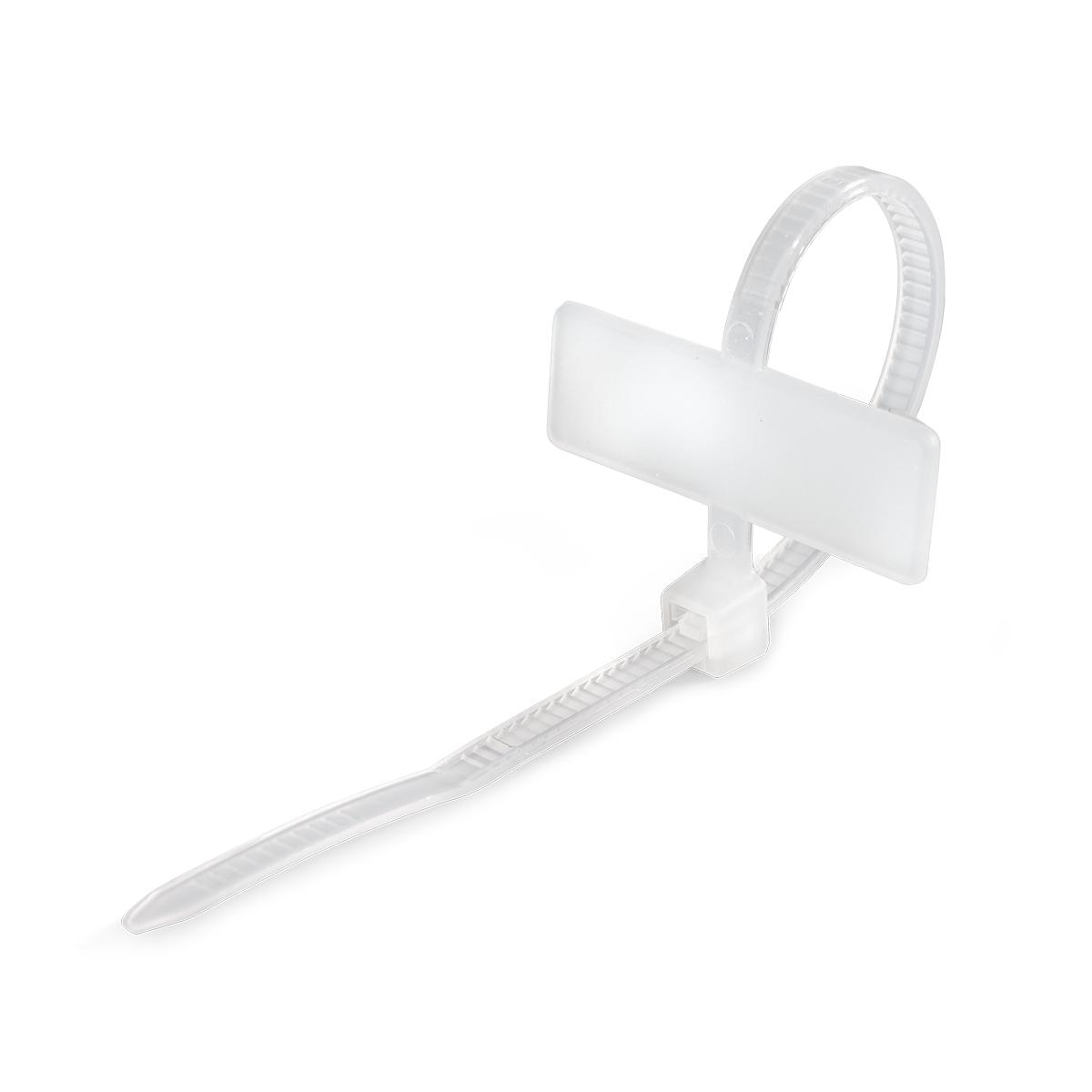 Стяжка нейлоновая с маркировочной площадкой КСМ 3x100 (бел) (100шт)