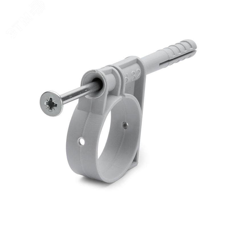 Изображение товара Хомут для труб Быстрый монтаж 20 50 шт. крепление к основанию из пластика и металла