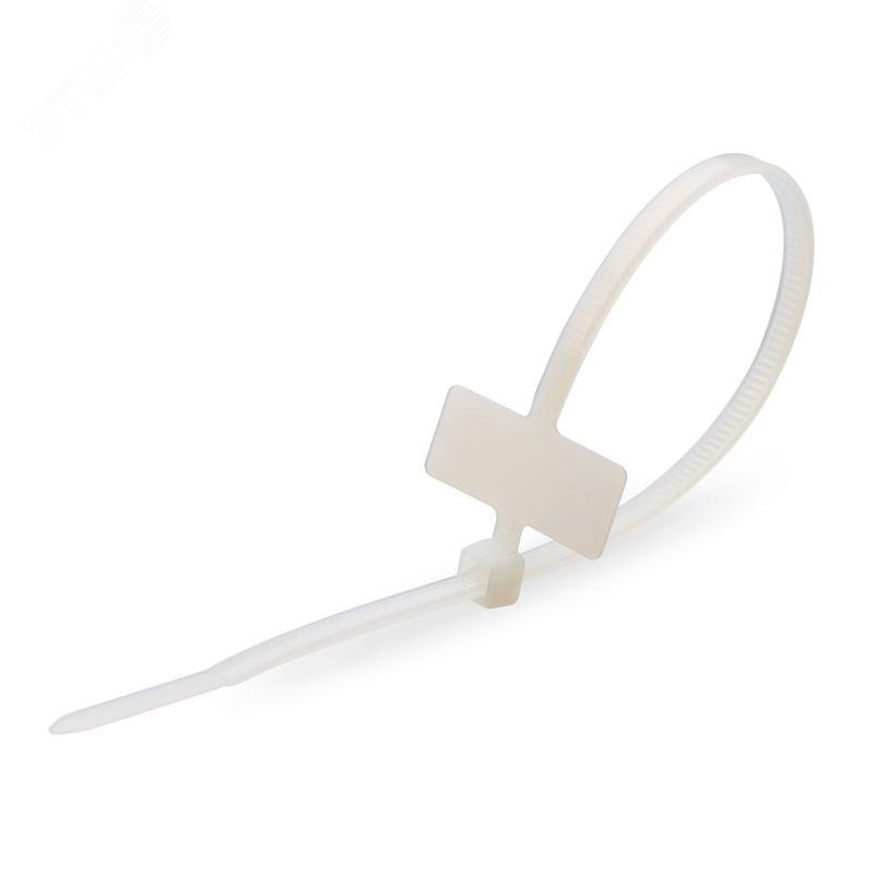 Изображение товара Нейлоновая стяжка КСМ 3x200 белая 100 шт для крепления и маркировки