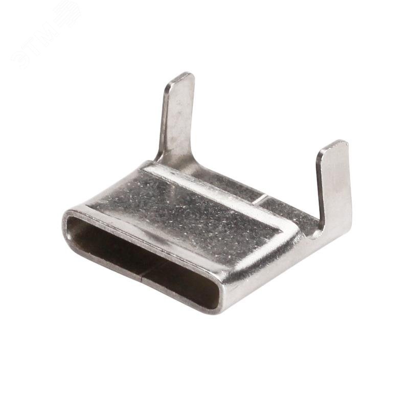 Изображение товара Скрепа бандажная из нержавеющей стали AISI 304 15 мм 100 шт для крепления монтажных лент