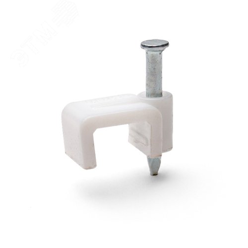 Скоба пластиковая с гвоздем для плоских проводов СПП 5 (50шт) - фото 2