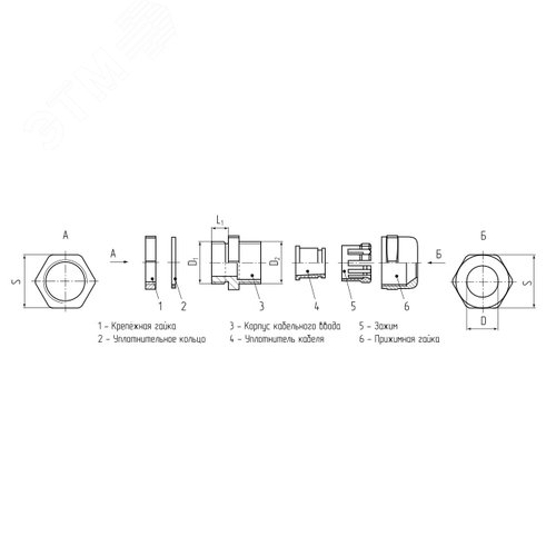Ввод кабельный из нержавеющей стали PGМ 13.5 (8-12 мм) (INOX) - фото 3