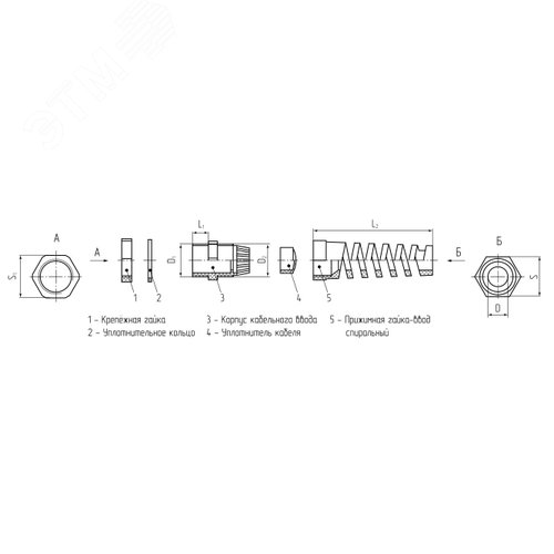 Ввод кабельный пластиковый PG-R 11 (5-10 мм) - фото 3