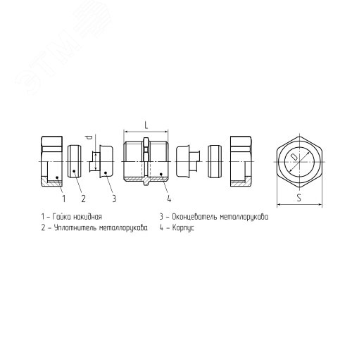Муфта соединительная «металлорукав-металлорукав» СММ 25 - фото 3