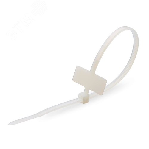 Стяжка нейлоновая с маркировочной площадкой КСМ 3x200 (бел) (100шт) - фото 2