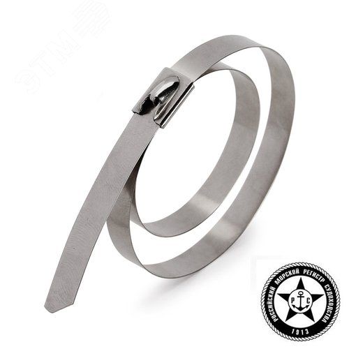 Стяжка стальная под двойной обхват СКС-2 (304) 12х1000 из нержавеющей стали AISI 304 - фото 2