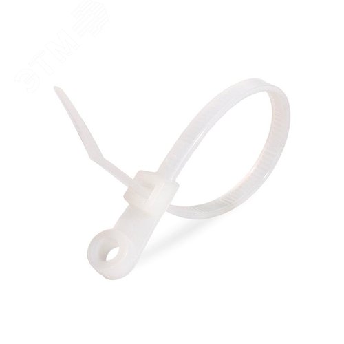 Стяжка нейлоновая с отверстием под винт КСО 5х220 (бел) (100шт) - фото 2