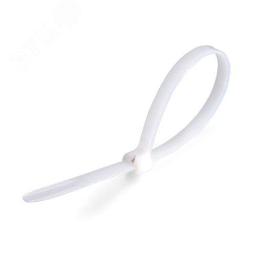 Стяжка нейлоновая с металлическим зубом КСЗ 8x300 (бел) (100шт) - фото 2