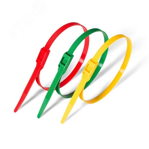 Стяжка нейлоновая разъемная с горизонтальным замком КСГ 8х400 (желт) (100шт) - фото 6