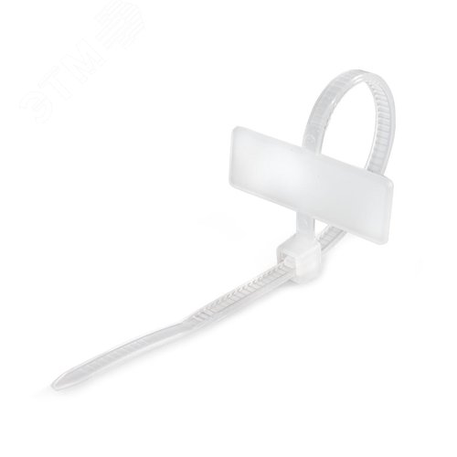 Стяжка нейлоновая с маркировочной площадкой КСМ 3x100 (бел) (100шт) - фото 1