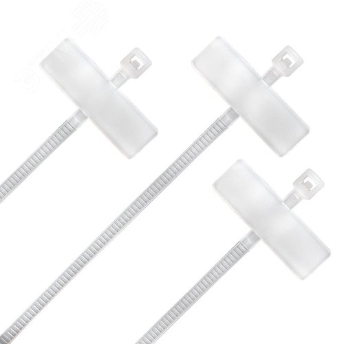 Стяжка нейлоновая с маркировочной площадкой КСМ 3x100 (бел) (100шт) - фото 5