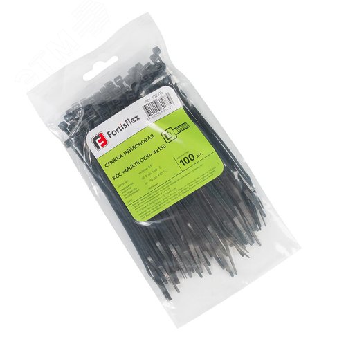 Стяжка нейлоновая с трехпозиционным замком КСС «MULTILOCK»  4х150 (черн) (100шт) - фото 2