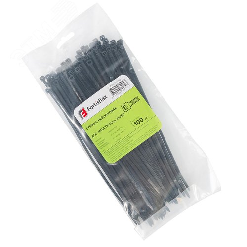 Стяжка нейлоновая с трехпозиционным замком КСС «MULTILOCK»  4х200 (черн) (100шт) - фото 2