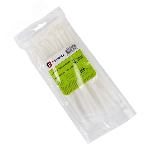 Стяжка нейлоновая с трехпозиционным замком КСС «MULTILOCK»  5х200 (бел) (100шт) - фото 2