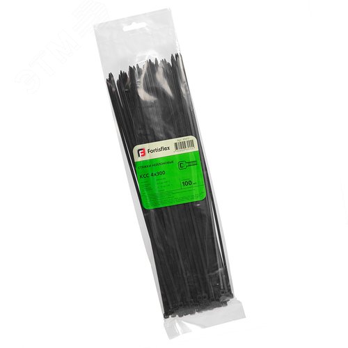 Стяжка нейлоновая КСС 4x300 (черн) (100шт) - фото 2