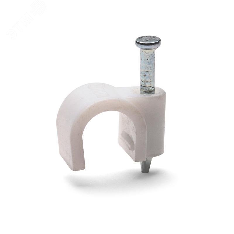 Изображение товара Пластиковая скоба СПК 16 круглая 50 штук для крепления кабелей