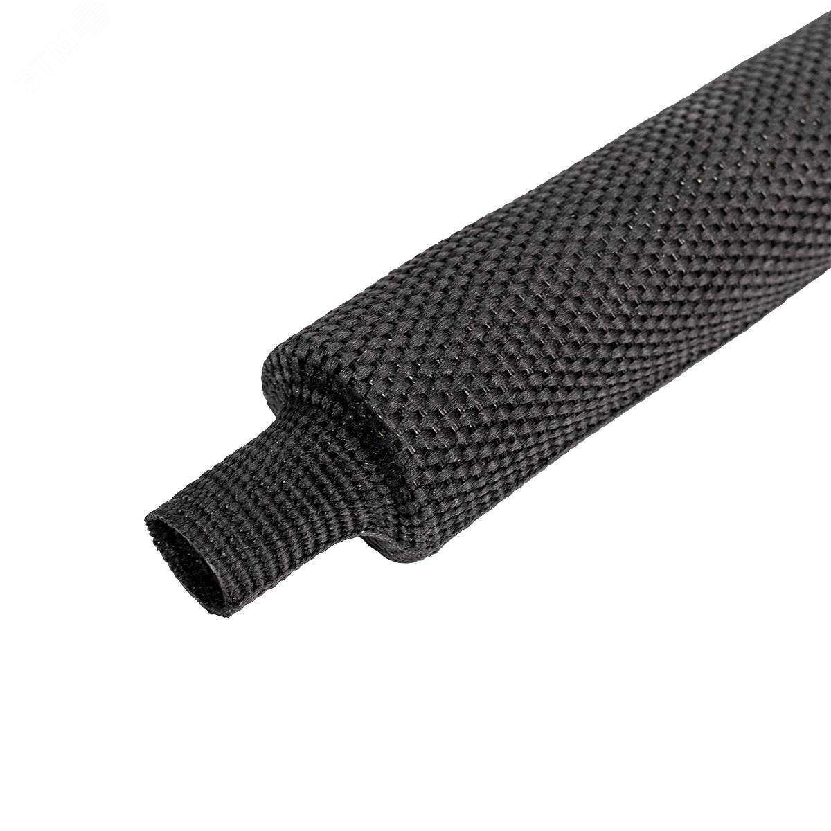 Изображение товара Оплетка кабельная XT-25/12 25 мм до усадки 12 мм черная высокотемпературная защита