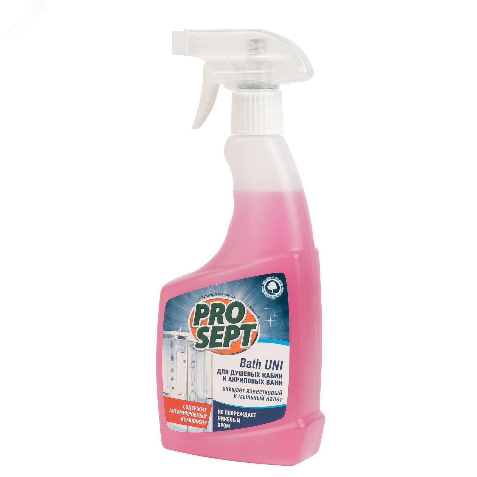 Изображение товара Спрей для чистки сантехники - душевых кабин и акриловых ванн Bath Uni 0,5 л (шт)
