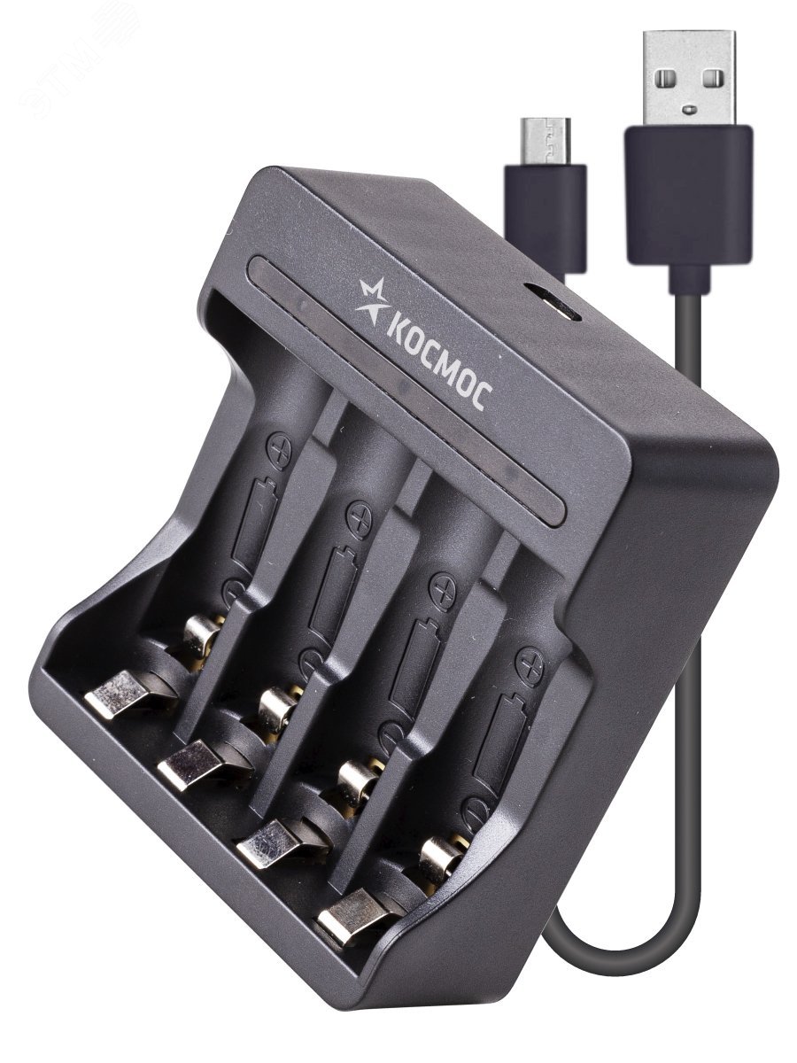 Зарядное устройство 1-4 АА/ААА питание от USB шнур. автомат., KOC903USB Космос - превью