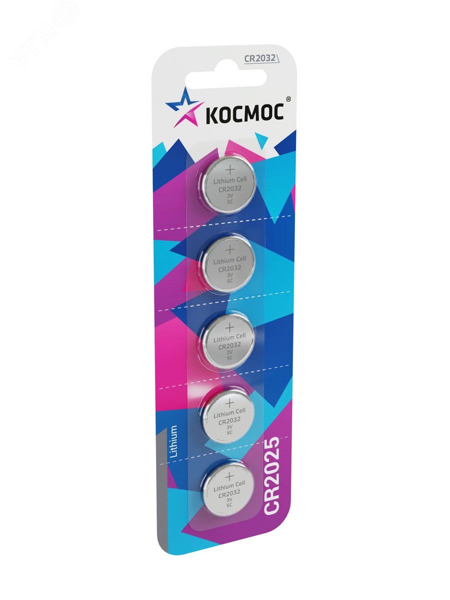 Батарейка CR2025 3V Lithium 5BL Космос - купить в Москве и РФ по цене ...