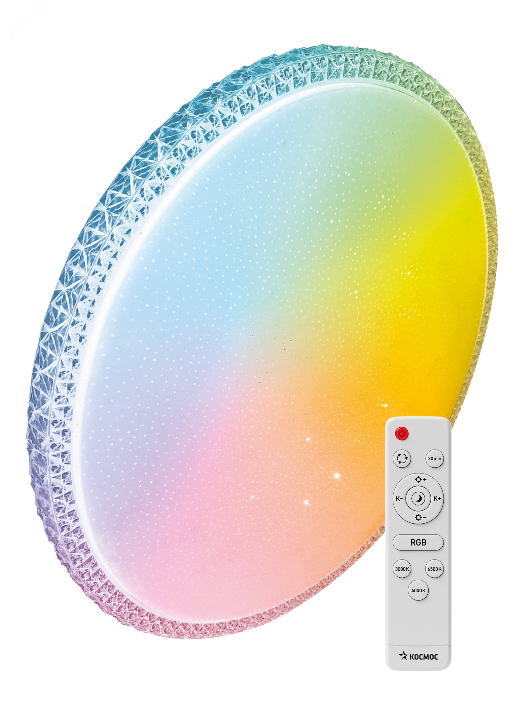 Изображение товара Светодиодный настенно-потолочный светильник МYSTERY RGB 75Вт лампа 6000Лм регулировка