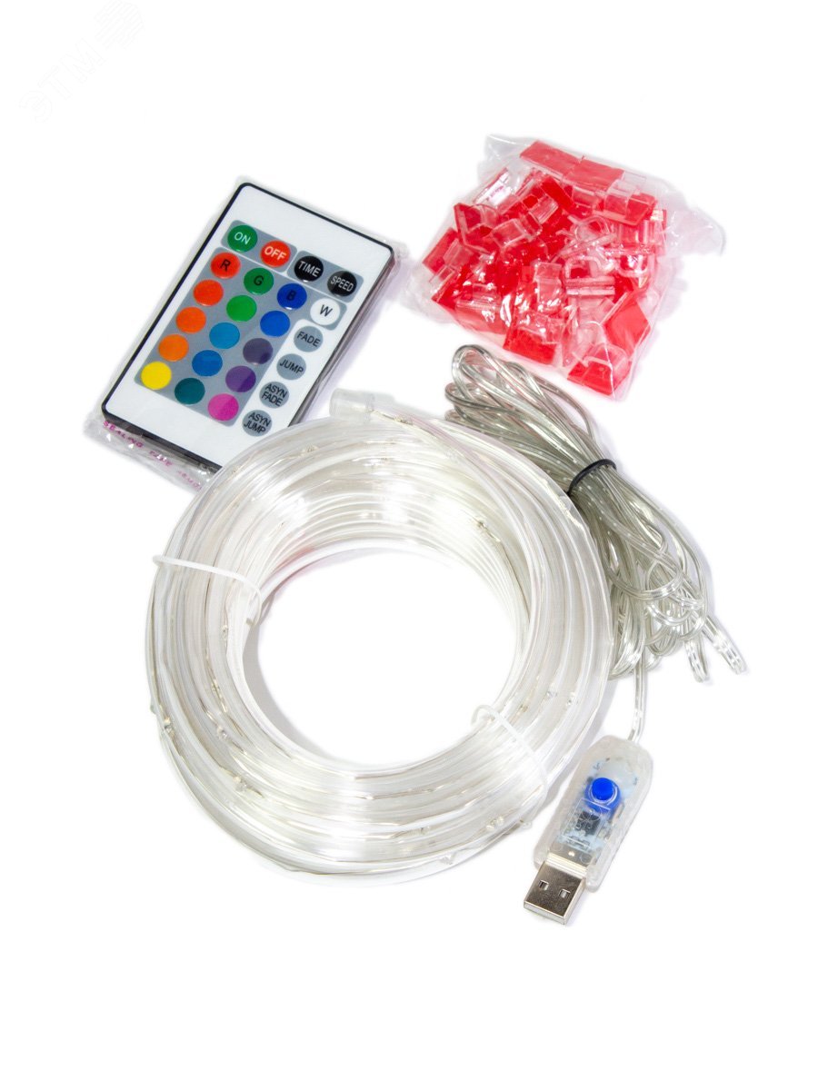 Изображение товара Влагозащитная гирлянда Дюралайт 10м RGB с пультом дистанционного управления