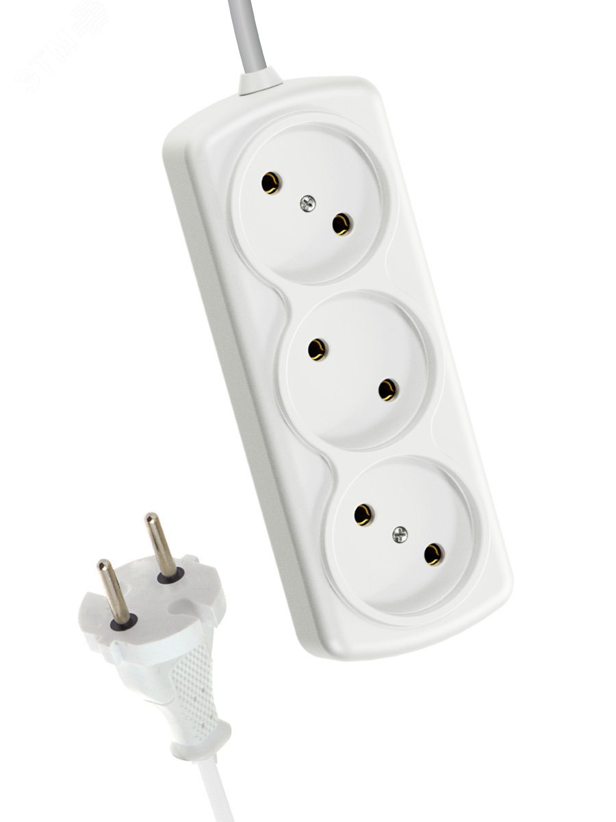 Изображение товара Удлинитель 6А 3 гнезда ПВС 2 0 75 7 м бытовой с латунной контактной группой